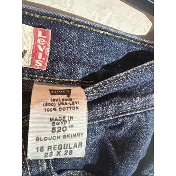 Levi's 520 Slouch Skinny Jeans Womens 16 Regular (28x28) Blue Denim Strecth - Picture 4 of 10